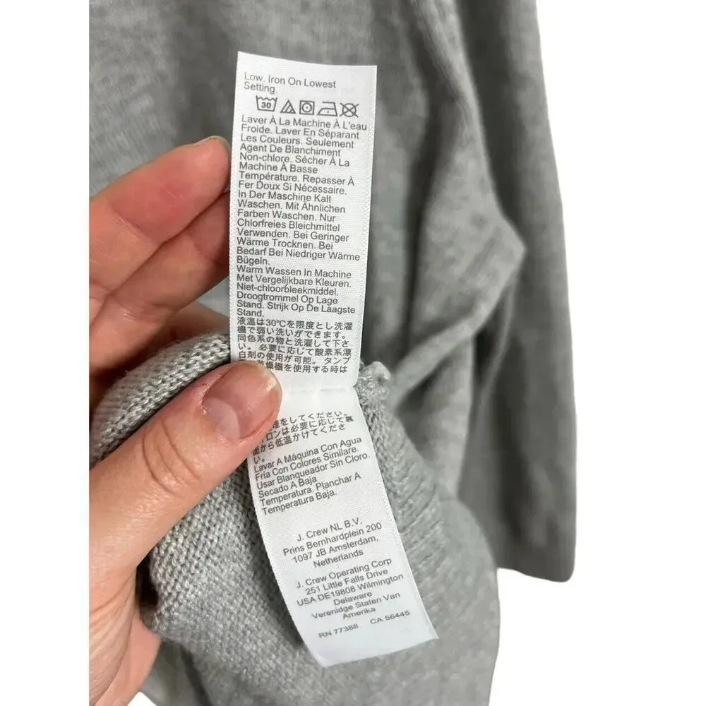 J. Crew Factory Lambswool-Blend Henley Sweater Gray Size XL AP644 Men’s